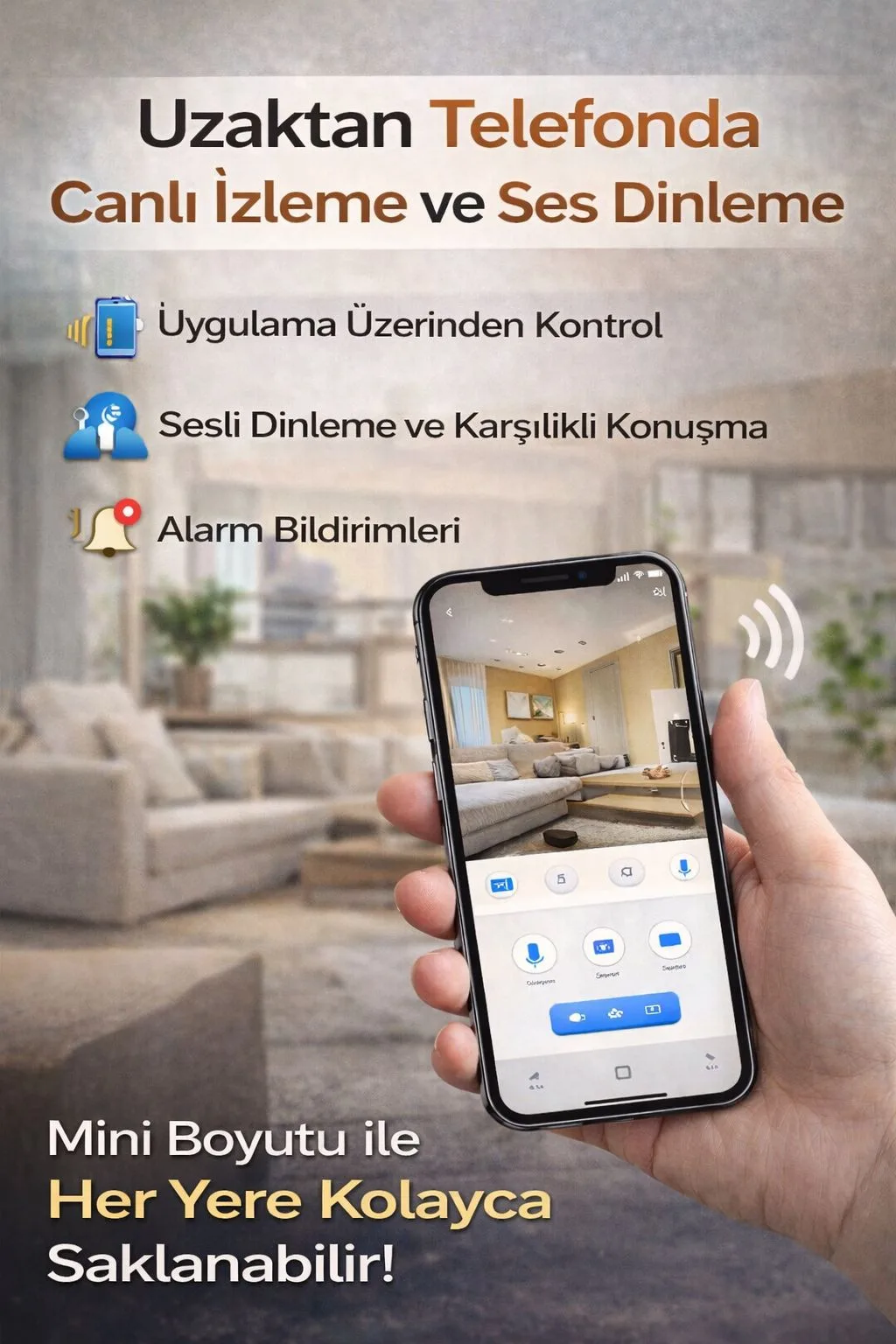 4G SIM Kartlı Mini Güvenlik Kamerası – Gece Görüş – ürün görseli 4