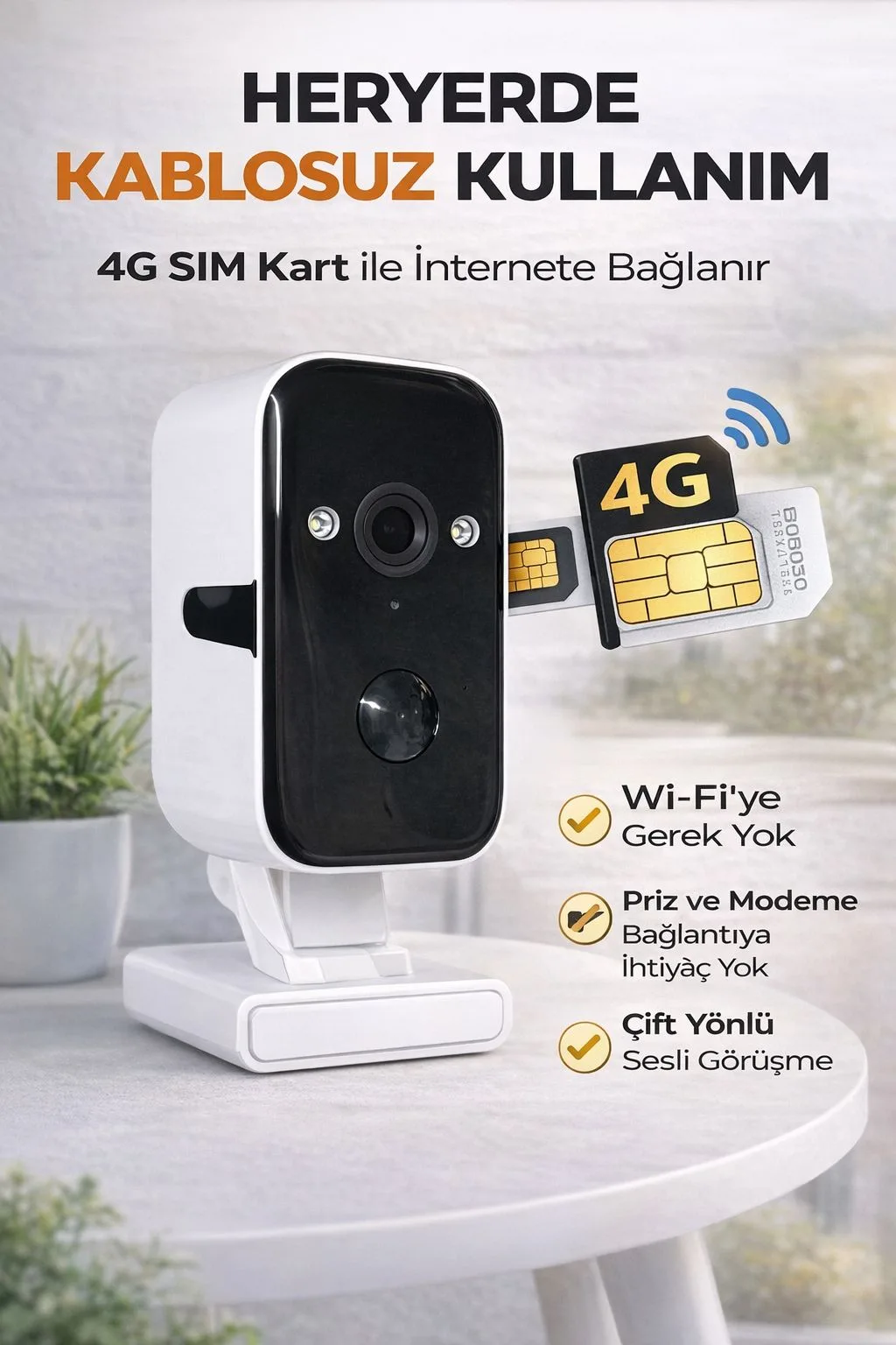 4G SIM Kartlı Güvenlik Kamerası – Hareket Sensörlü – ürün görseli 2