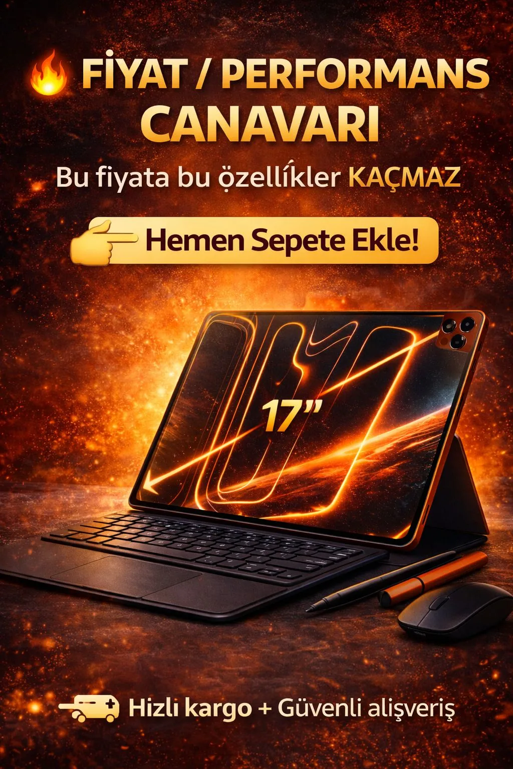 17 PRO MAX Klavyeli Tablet Seti – Mouse ve Kalem Dahil – ürün görseli 10