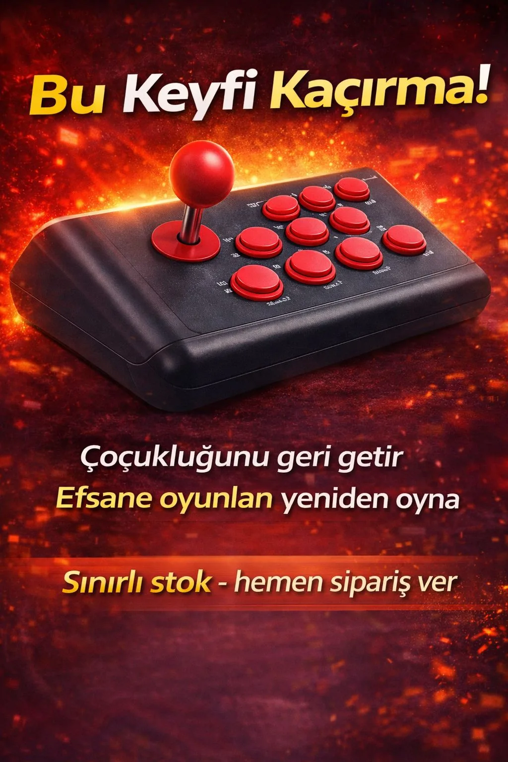 Tek Kişilik Arcade Oyun Konsolu – USB, TV Bağlantılı – ürün görseli 4