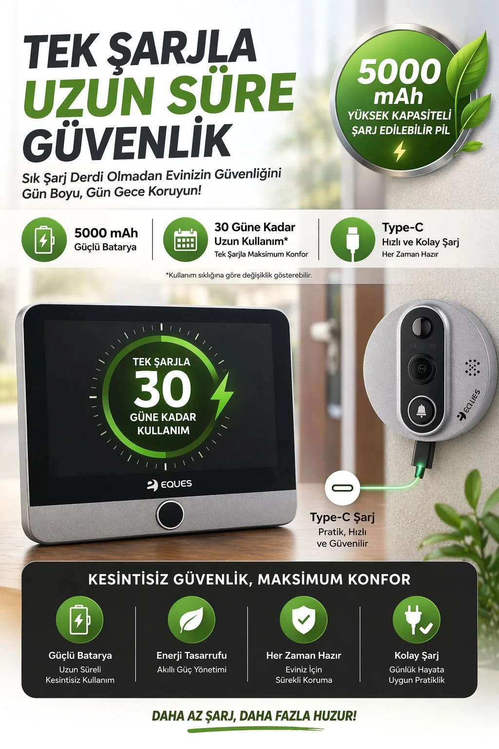 4.3 İnç Dijital Kapı Dürbün Kamerası – Gece Görüş – ürün görseli 2