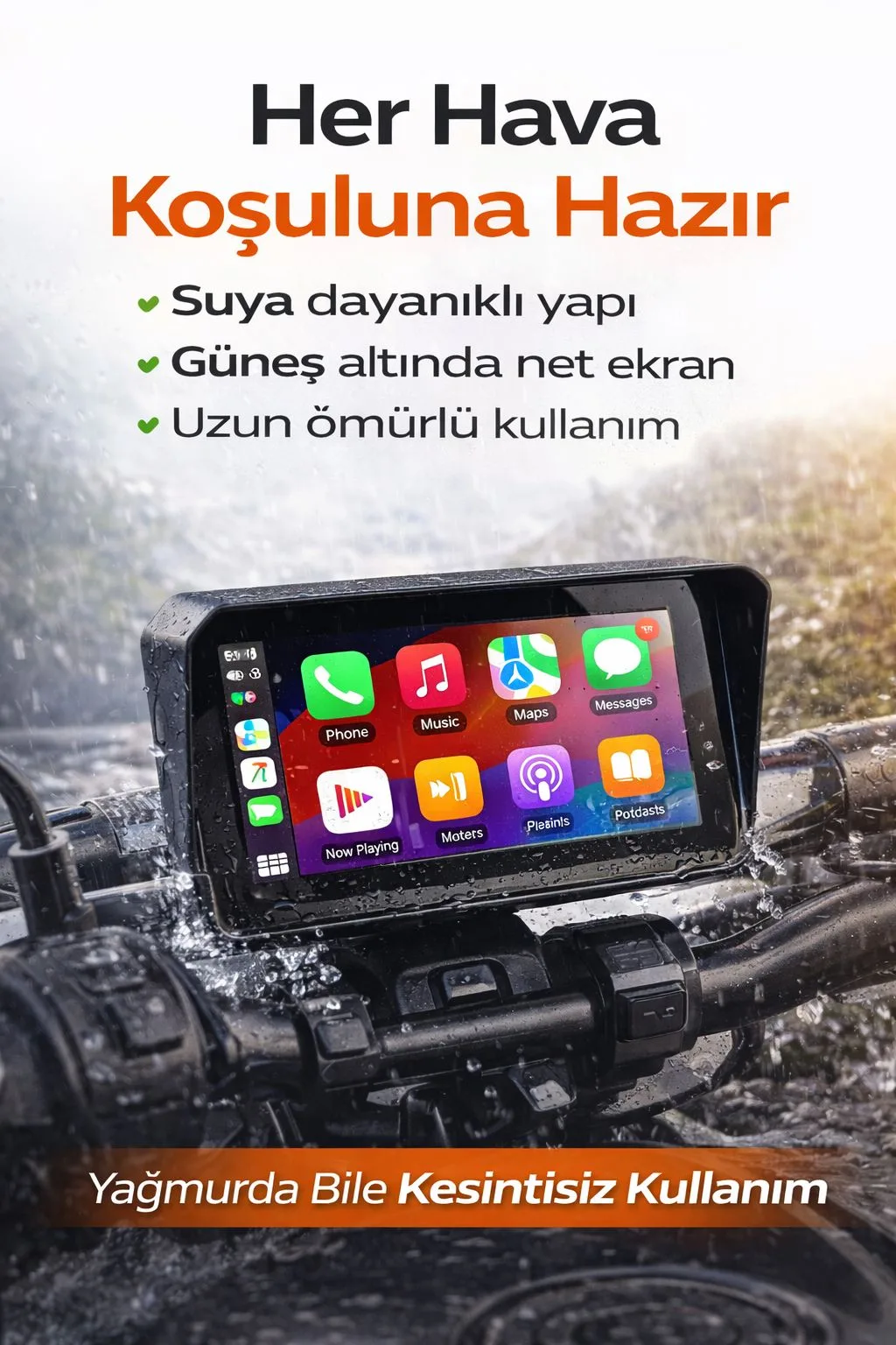 Motosiklet CarPlay Ekranı – Android Auto, Navigasyon – ürün görseli 3