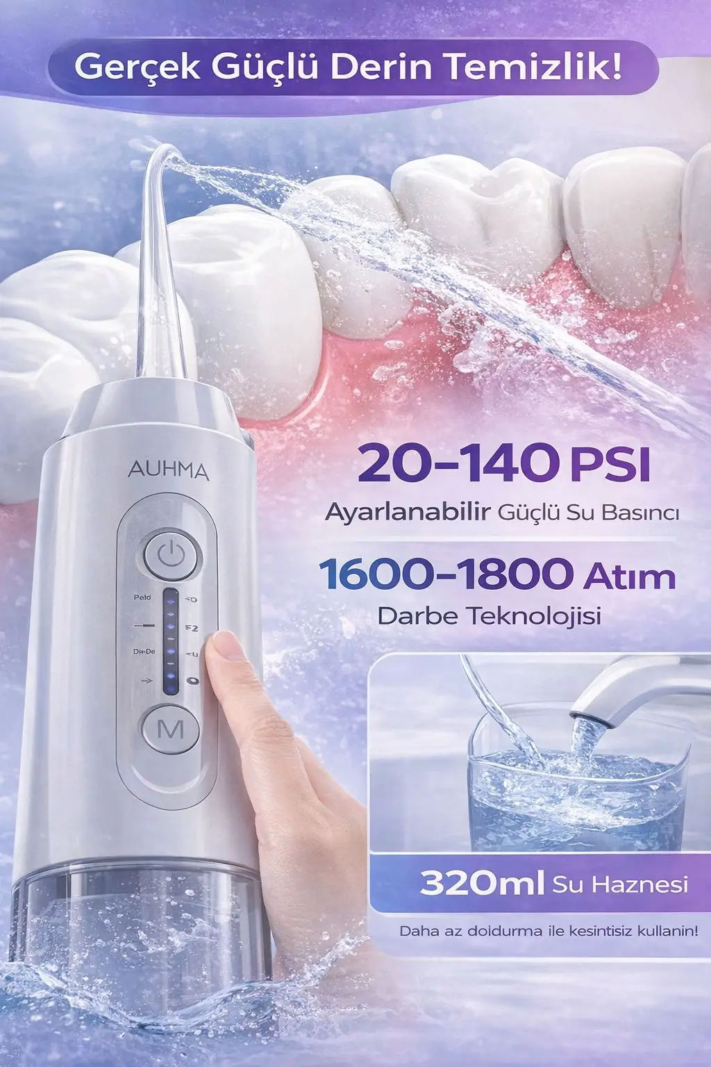Şarjlı Ağız Duşu – 320 ml, 4 Mod, IPX7 – ürün görseli 3