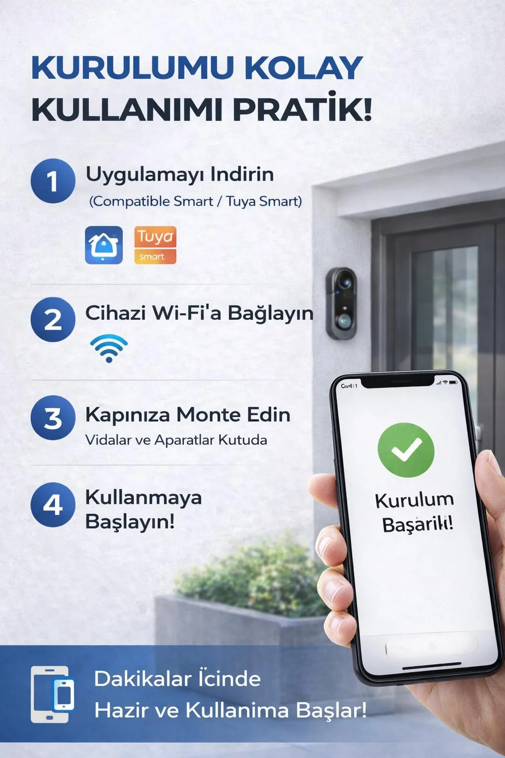 WiFi Görüntülü Kapı Zili – Gece Görüşlü Kamera – ürün görseli 4
