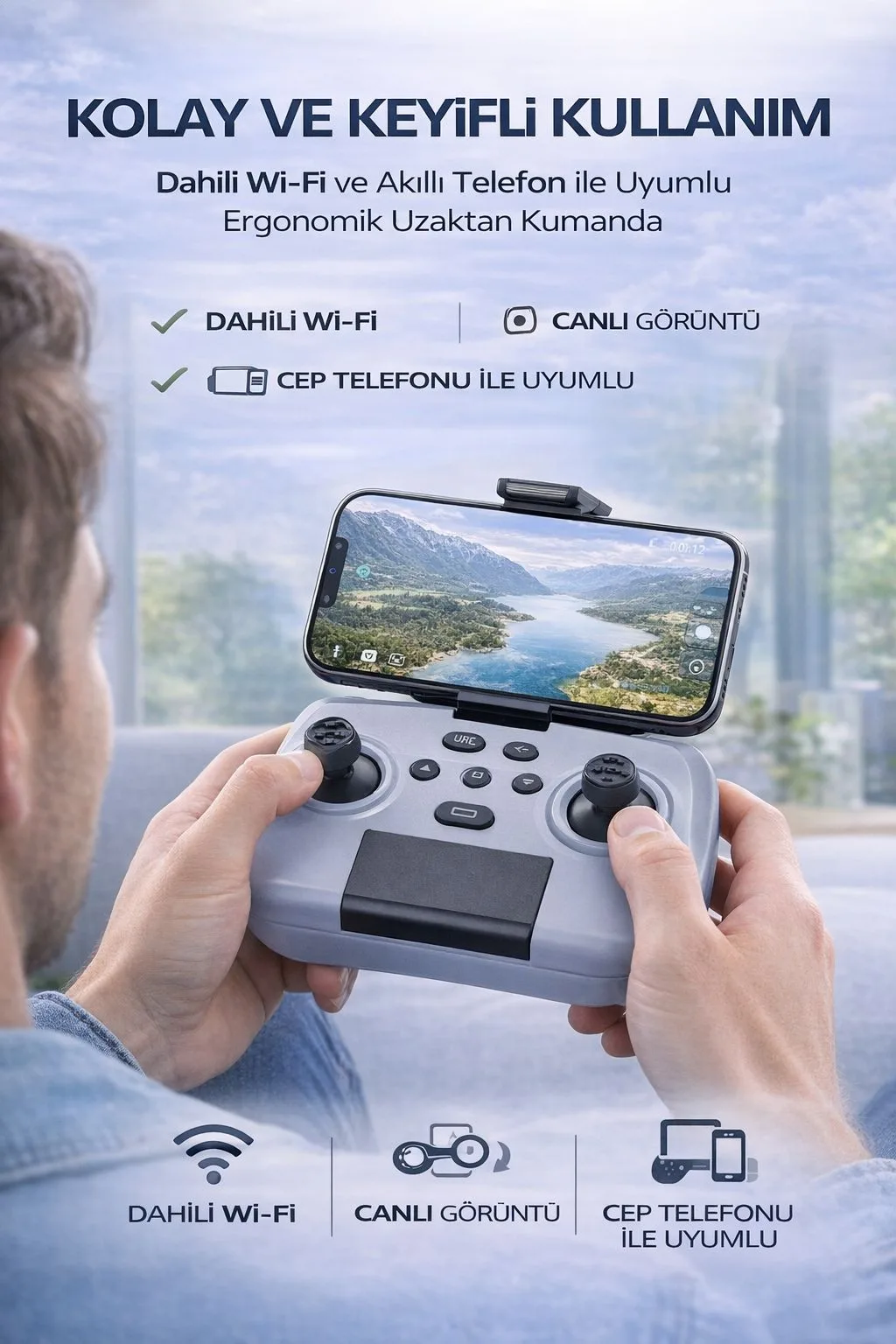 V8 Mini Drone – 4K Kamera, 30 Dakika Uçuş – ürün görseli 4