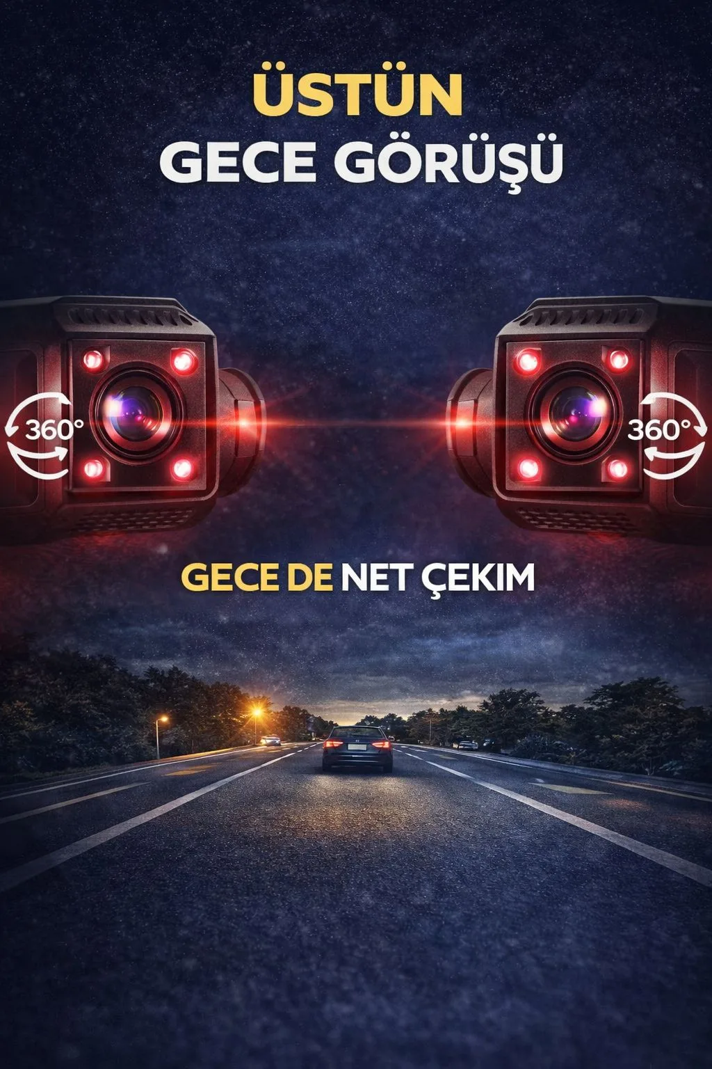 4 Kameralı Araç İçi Kamera – 1080P, WiFi, Gece Görüş – ürün görseli 10