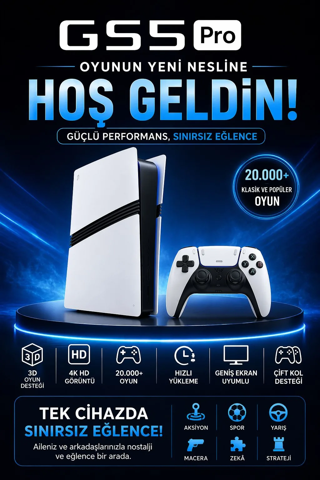 40.000 Oyunlu Retro Konsol – 4K HDMI, 2 Kollu – ürün görseli 16