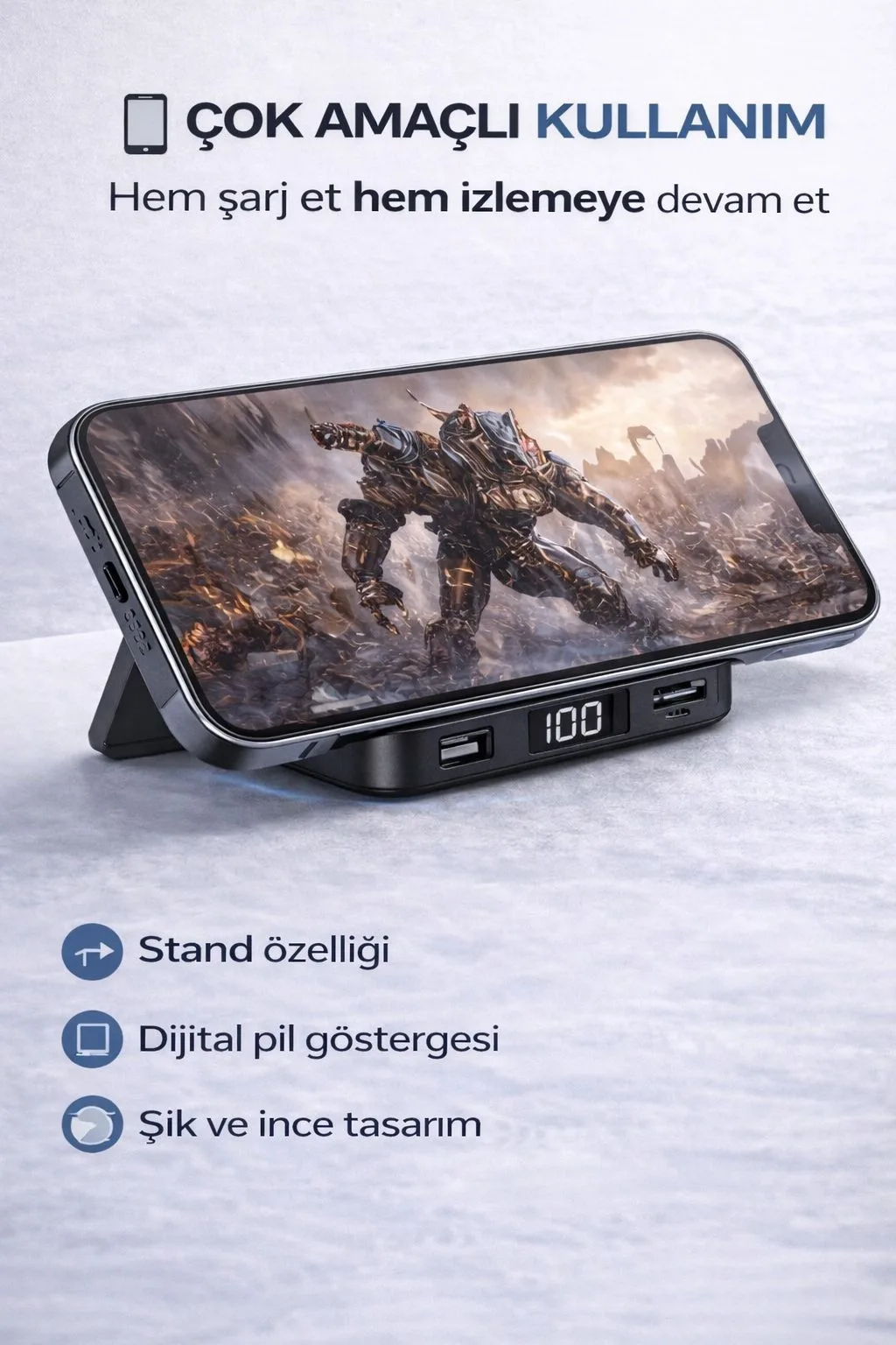 10.000mAh MagSafe Powerbank – 15W, Standlı – ürün görseli 5