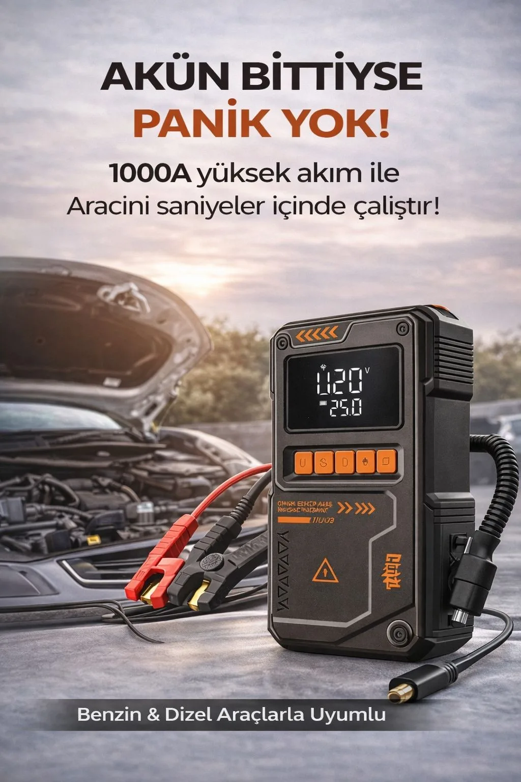 1000A Akü Takviye Cihazı – 150 PSI Kompresör, 10.000mAh – ürün görseli 3