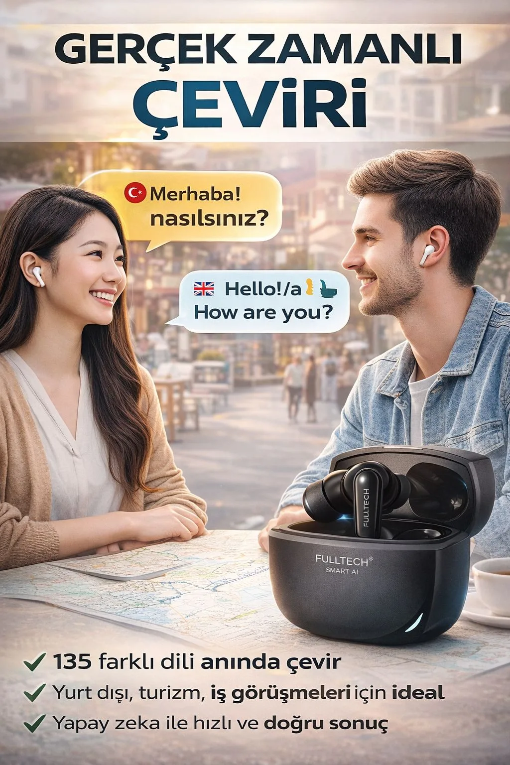 135 Dil AI Çeviri Kulaklığı – Bluetooth – ürün görseli 6