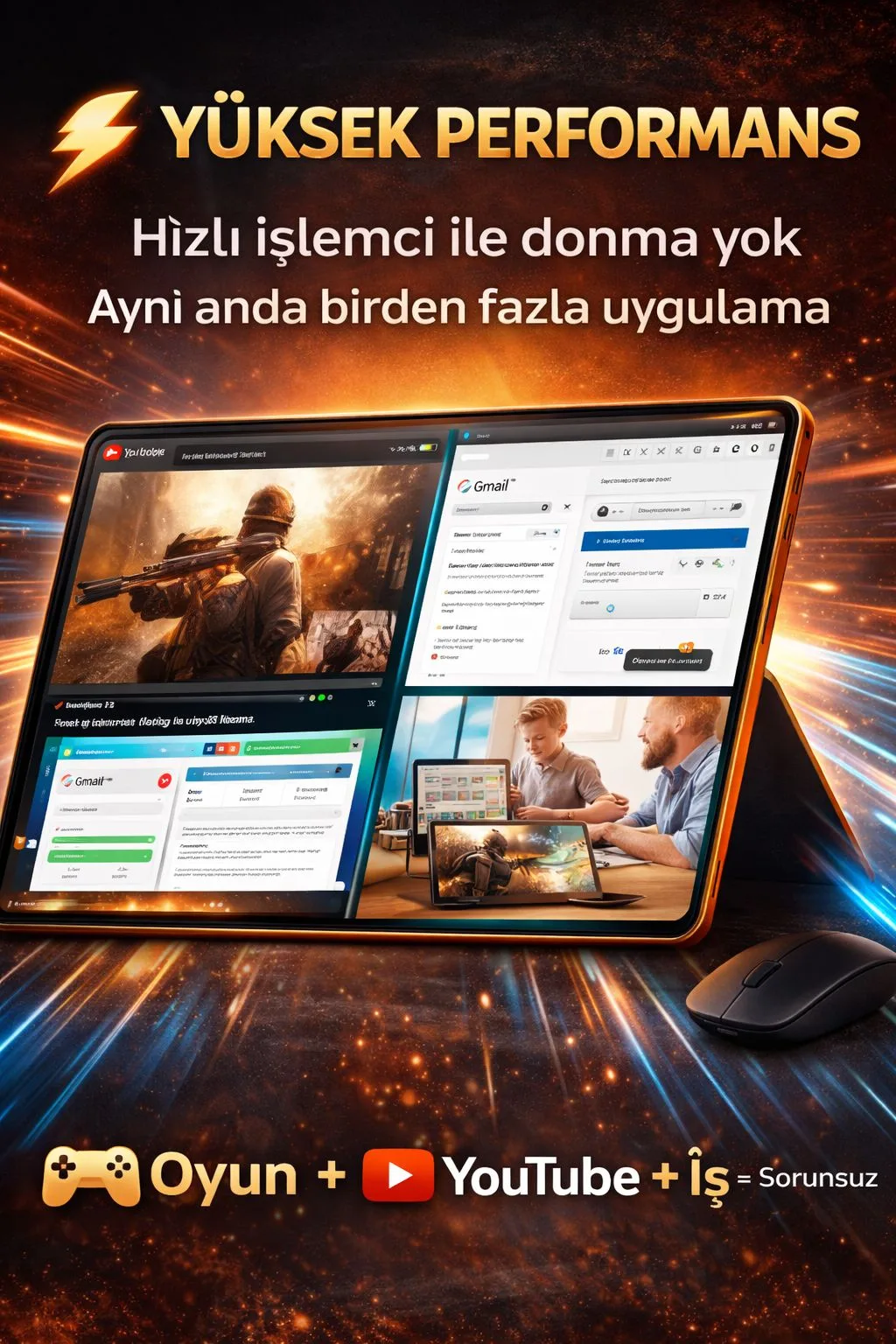 17 PRO MAX Klavyeli Tablet Seti – Mouse ve Kalem Dahil – ürün görseli 12