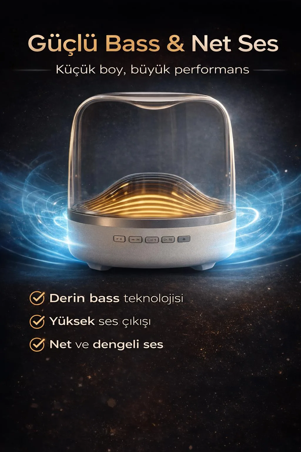 LED Masa Lambalı Bluetooth Hoparlör – Dekoratif Tasarım – ürün görseli 4