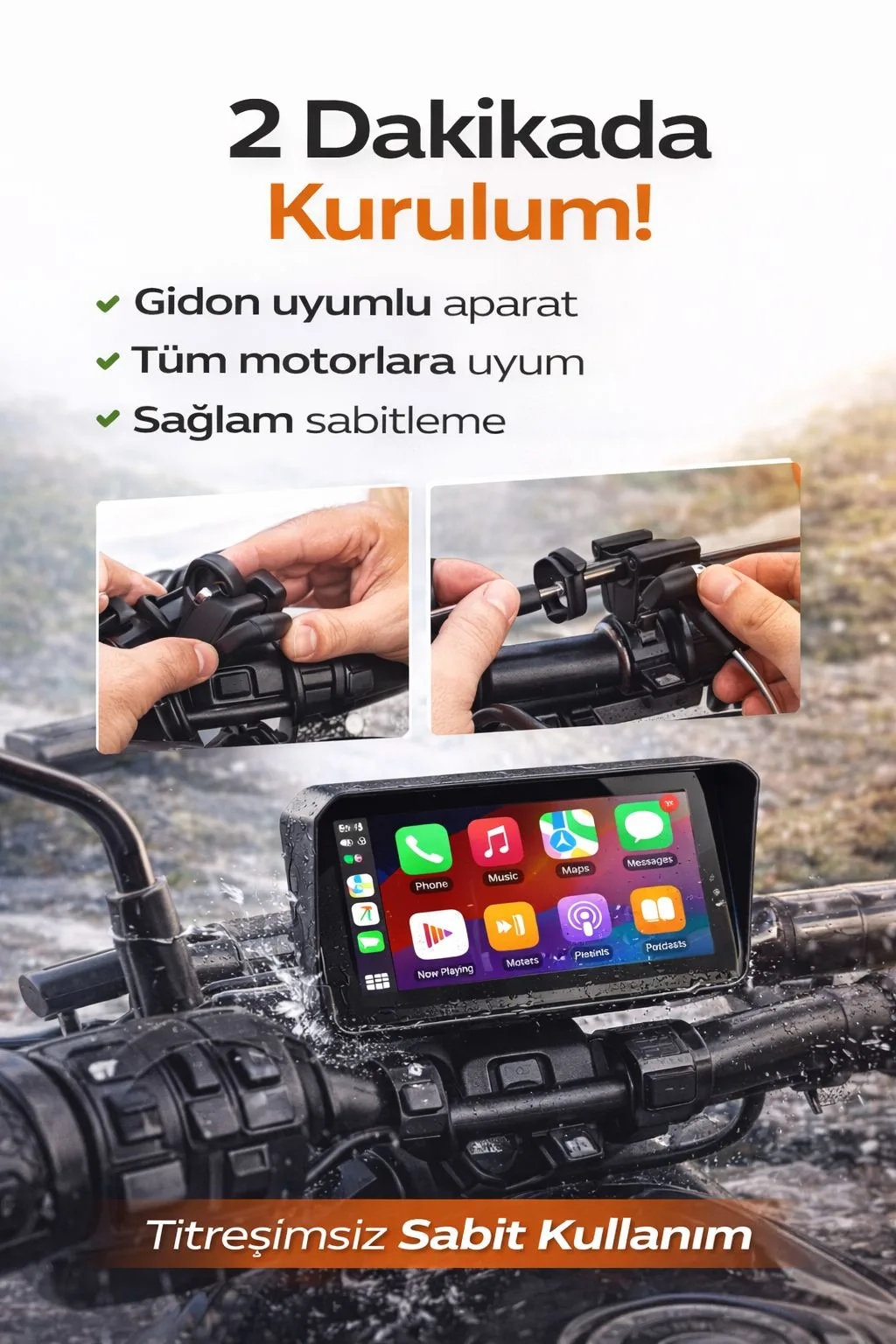 Motosiklet CarPlay Ekranı – Android Auto, Navigasyon – ürün görseli 4