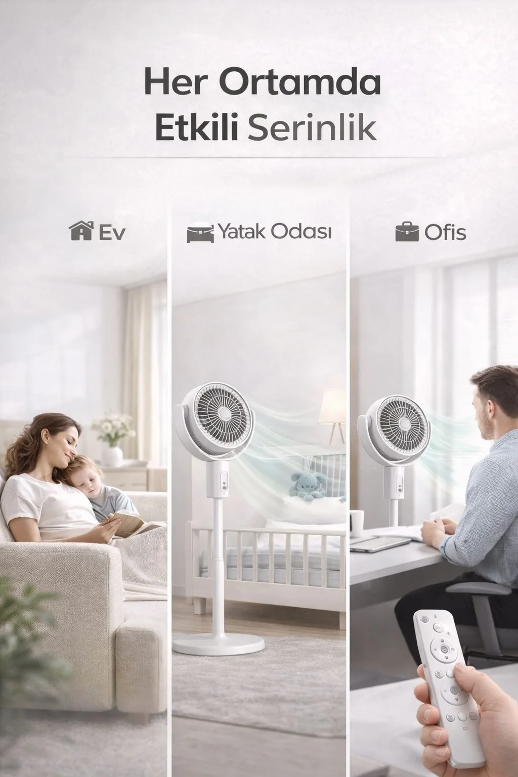 Ayaklı Sirkülasyon Vantilatör – Kumandalı, 3 Kademe – ürün görseli 5