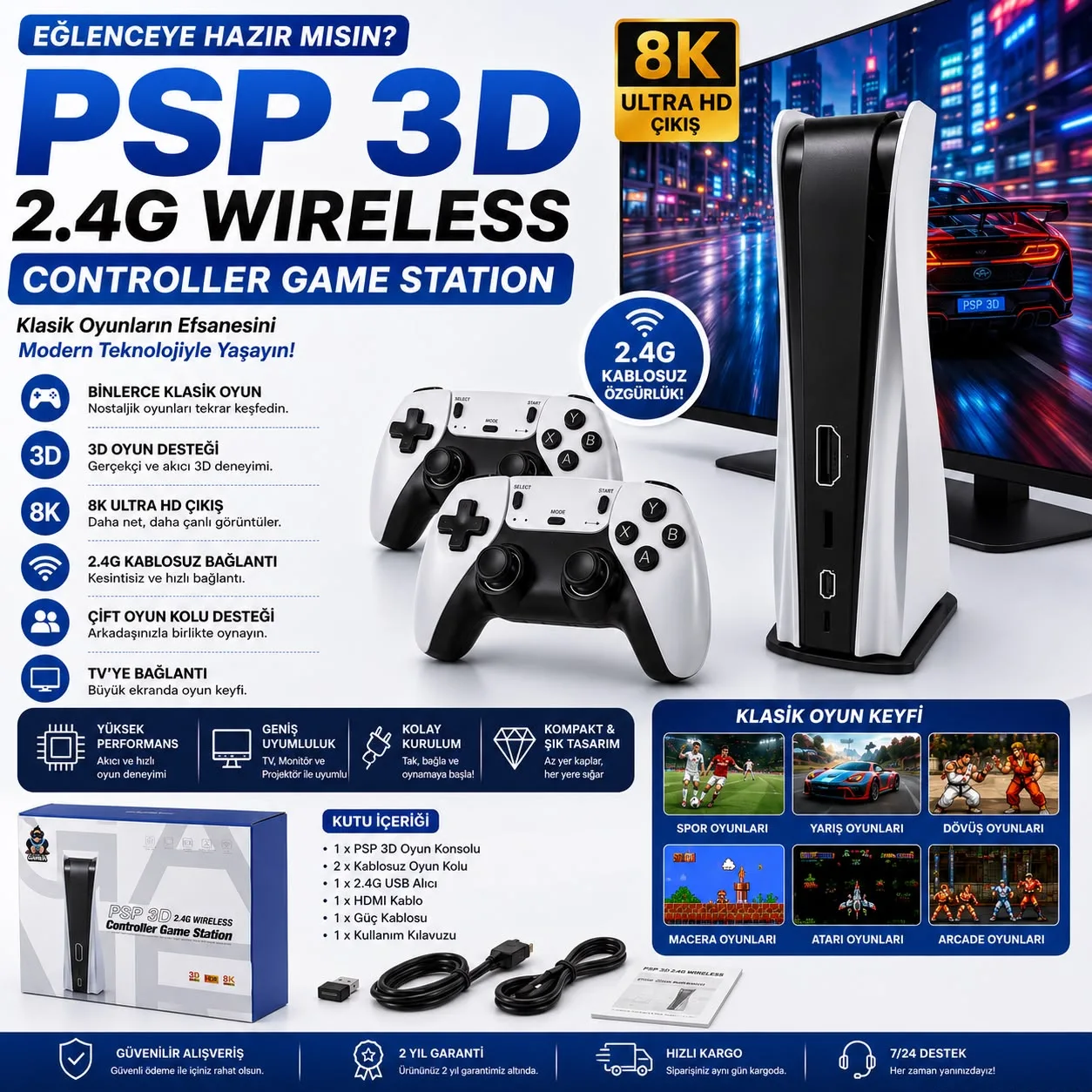 40.000 Oyunlu Retro Konsol – 4K HDMI, 2 Kollu – ürün görseli 3