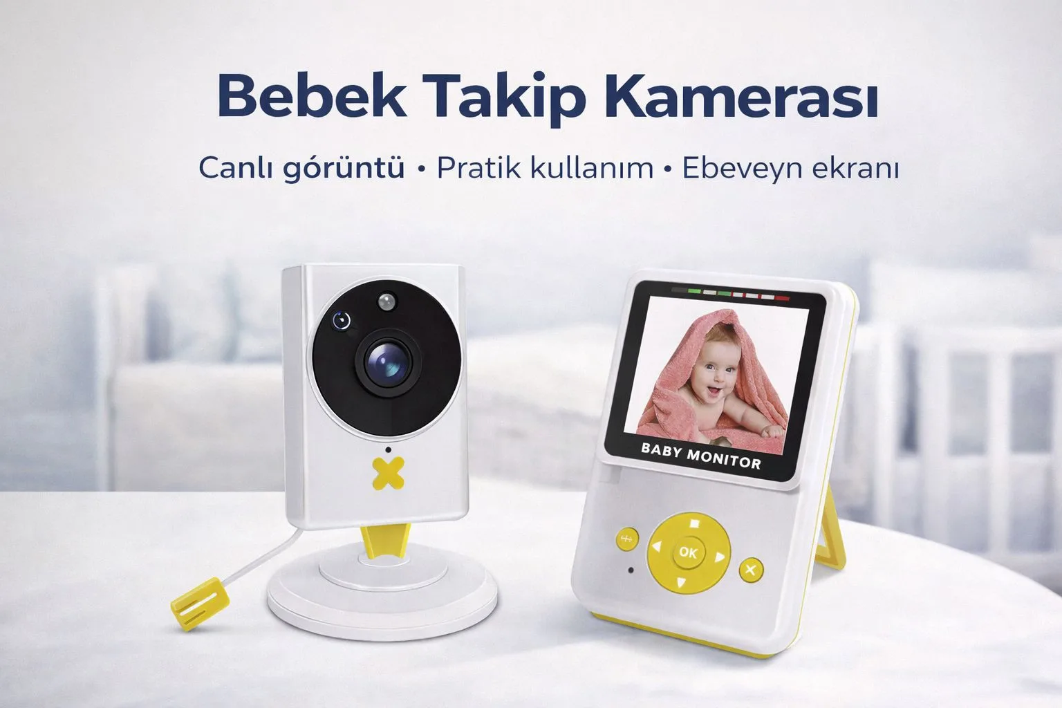1080P Bebek Takip Kamerası – Ekranlı, Gece Görüş