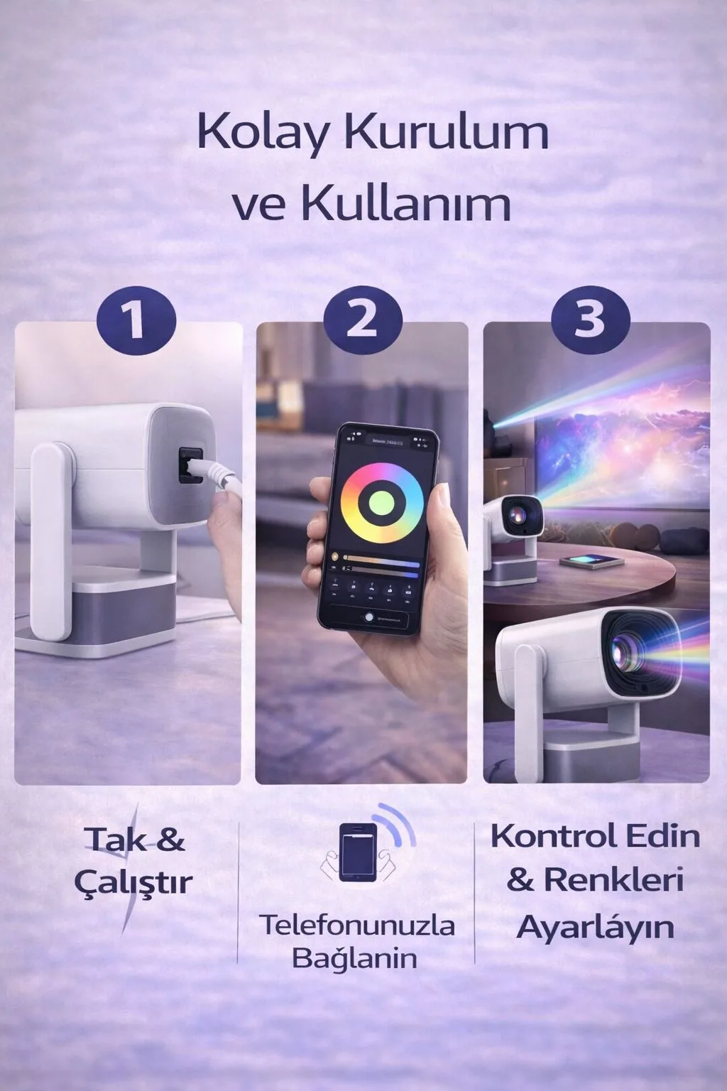 Mini Projeksiyon Cihazı – 4K Destekli, Kablosuz – ürün görseli 4