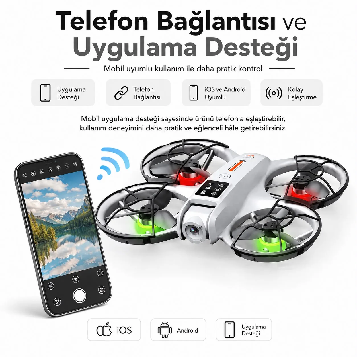 Aerial Mini Drone – 1080P, 4.3 İnç Ekranlı Kumanda – ürün görseli 5