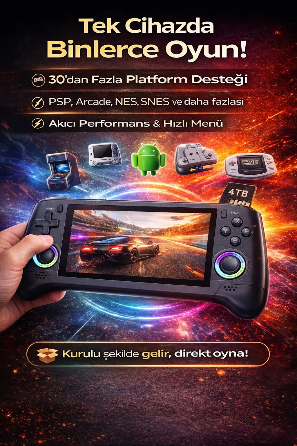 Taşınabilir Retro Oyun Konsolu – 10.000 Oyun, 4.3 İnç – ürün görseli 2