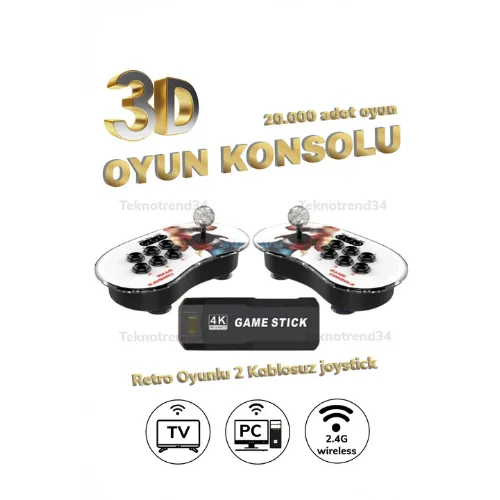 Bakeey Game Stick Retro Oyun Konsolu – 4K, Kablosuz