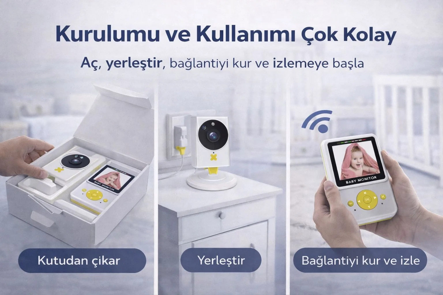 1080P Bebek Takip Kamerası – Ekranlı, Gece Görüş – ürün görseli 6