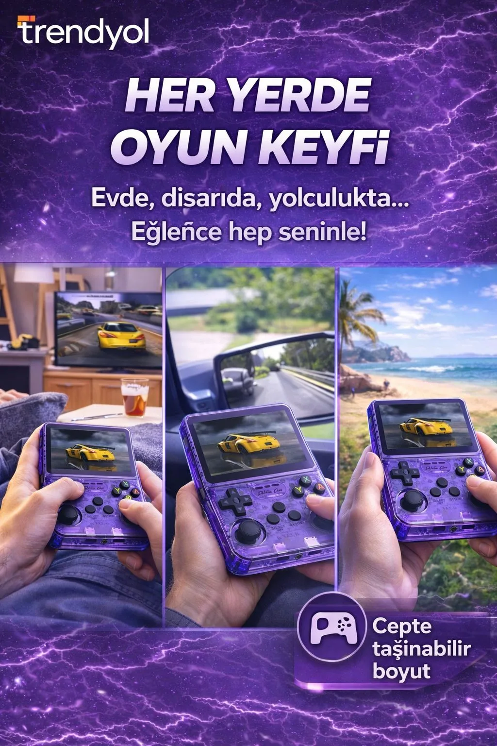 Taşınabilir Retro Oyun Konsolu – 3.5 İnç IPS Ekran – ürün görseli 3
