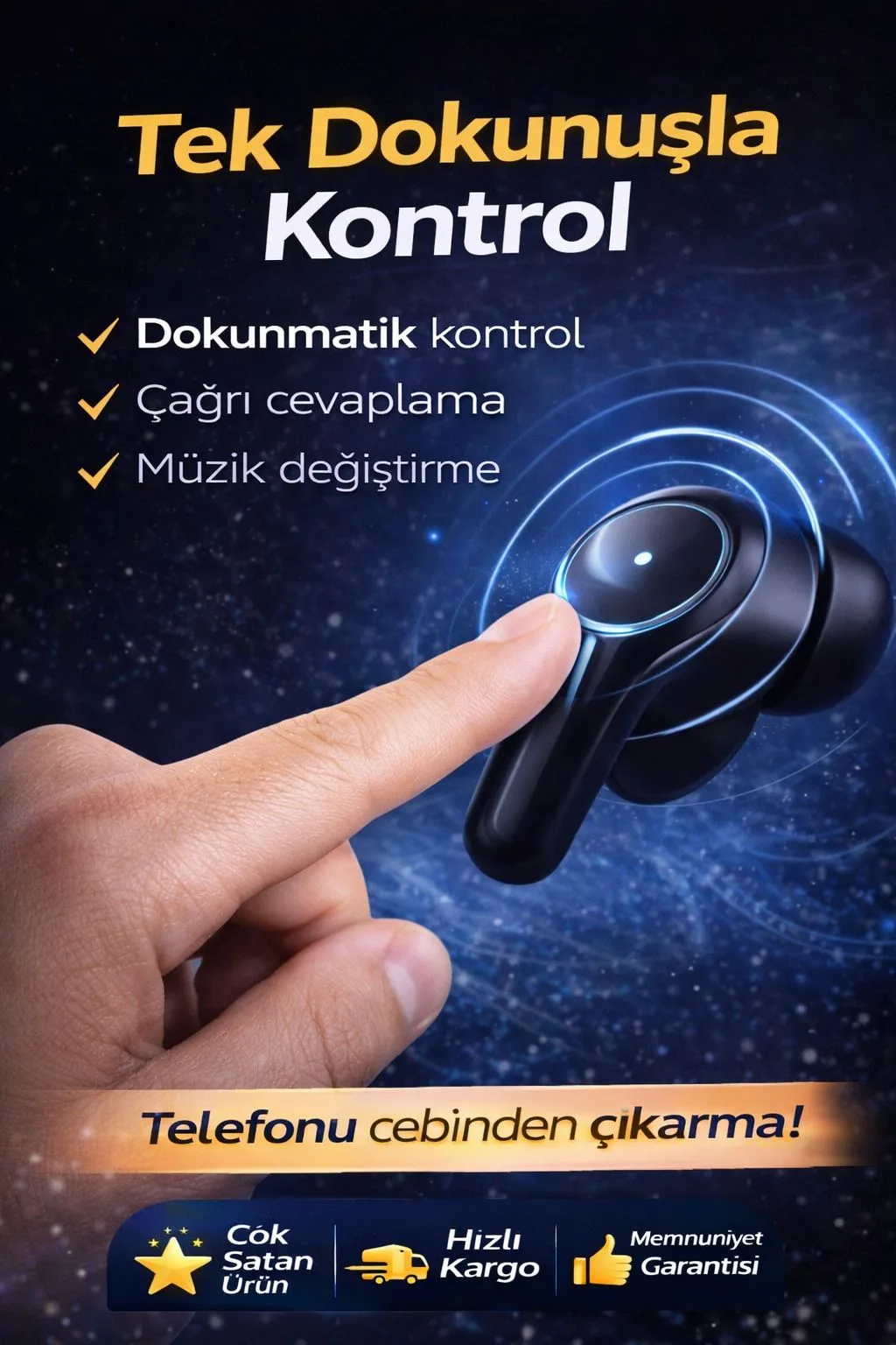 LED Ekranlı TWS Bluetooth Kulaklık – Dokunmatik – ürün görseli 4