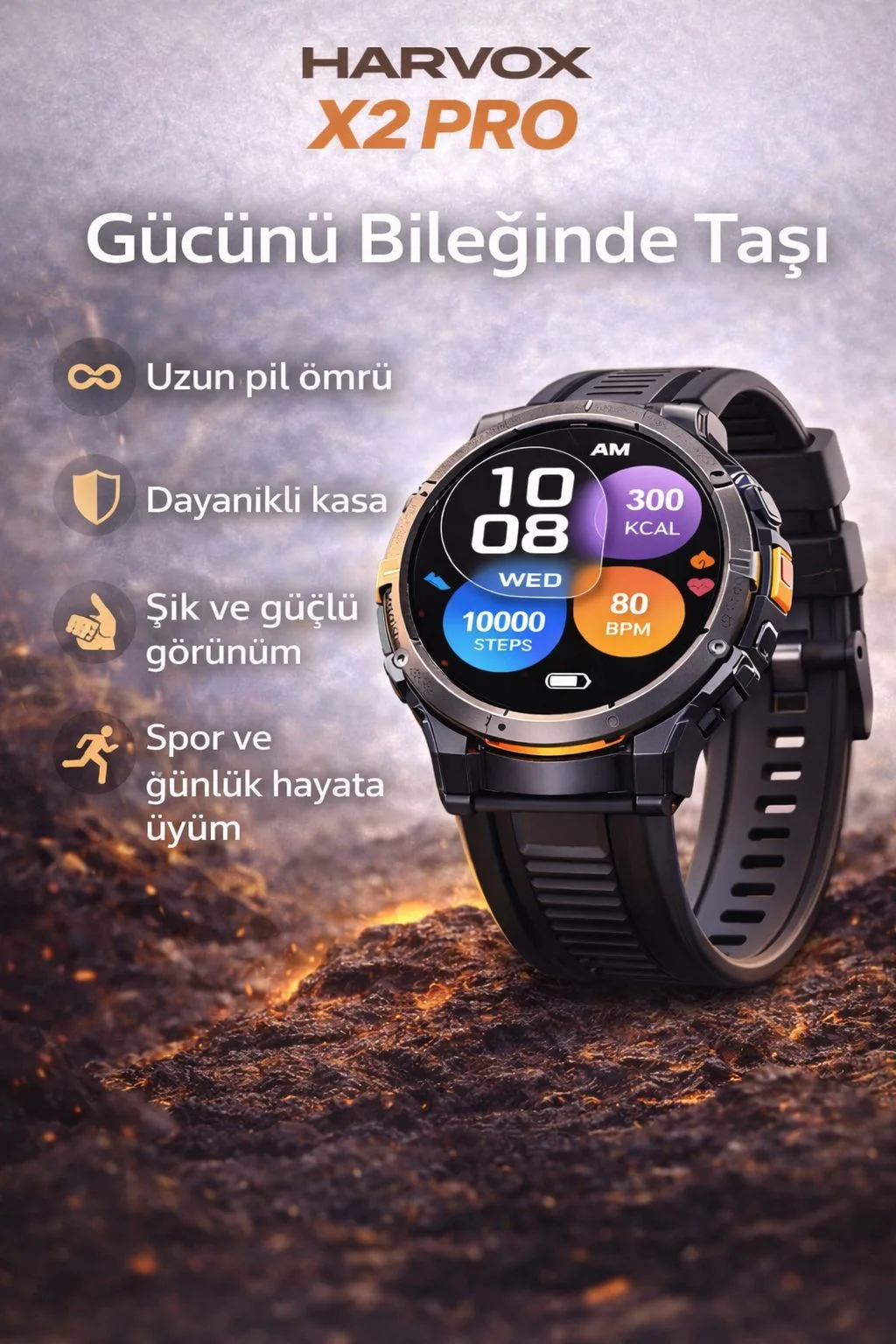 Harvox X2 Pro Akıllı Saat – AMOLED, Uzun Bekleme Süresi – ürün görseli 5