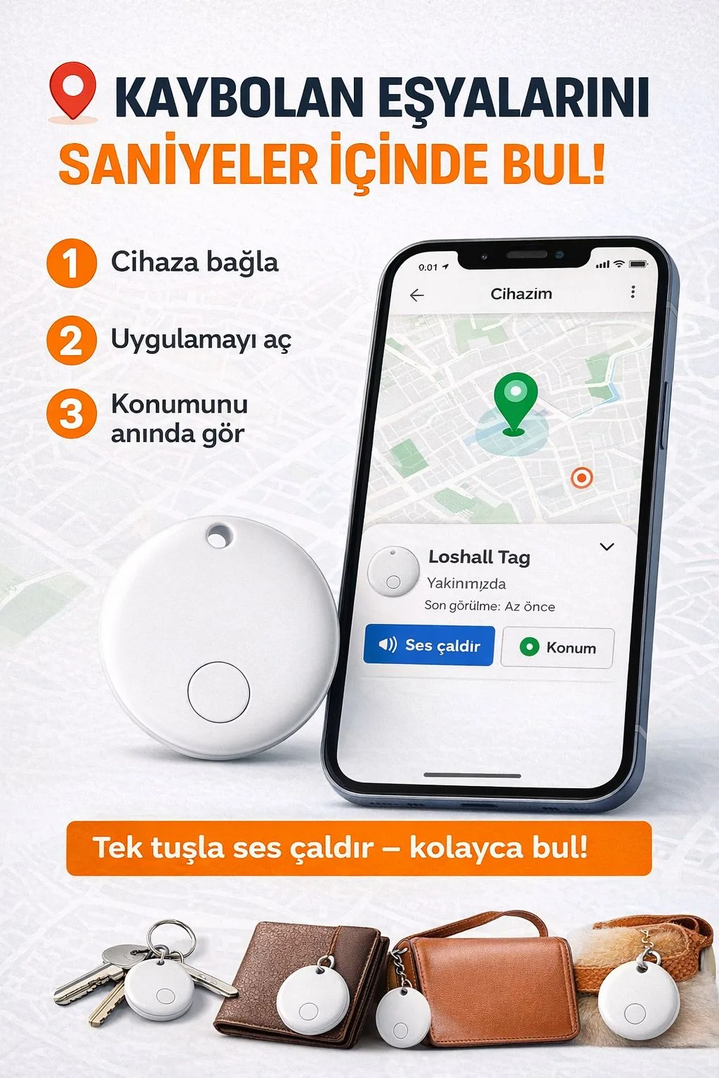 Bluetooth Akıllı Takip Cihazı – Android ve iOS Uyumlu – ürün görseli 2
