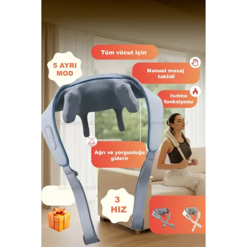 Bakeey Isıtmalı Boyun ve Omuz Masaj Aleti – 5 Mod, 3 Hız