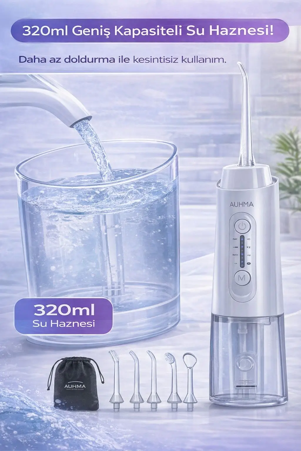 Şarjlı Ağız Duşu – 320 ml, 4 Mod, IPX7 – ürün görseli 4