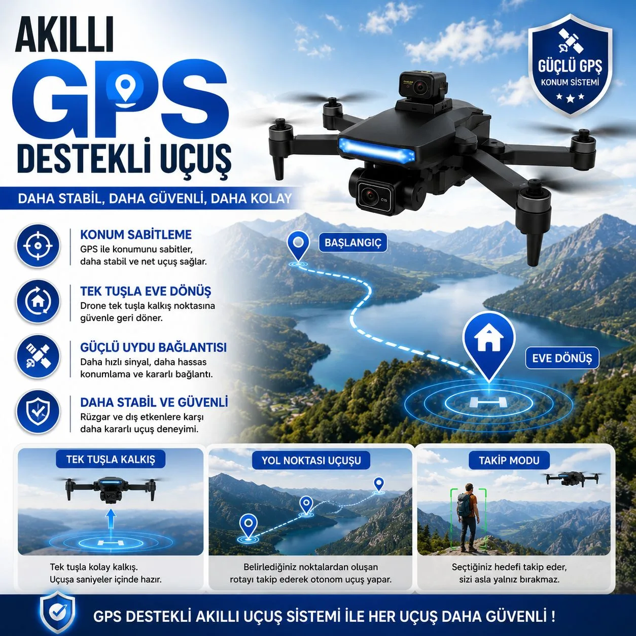 W10 GPS Drone – 4K Kamera, 6 KM Menzil, Çift Batarya – ürün görseli 4