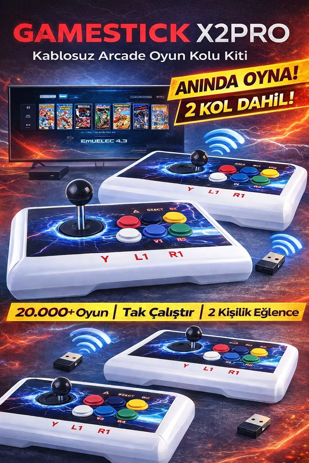 Gamestick X2 Pro – 42.000 Oyun, 2 Kol, HDMI