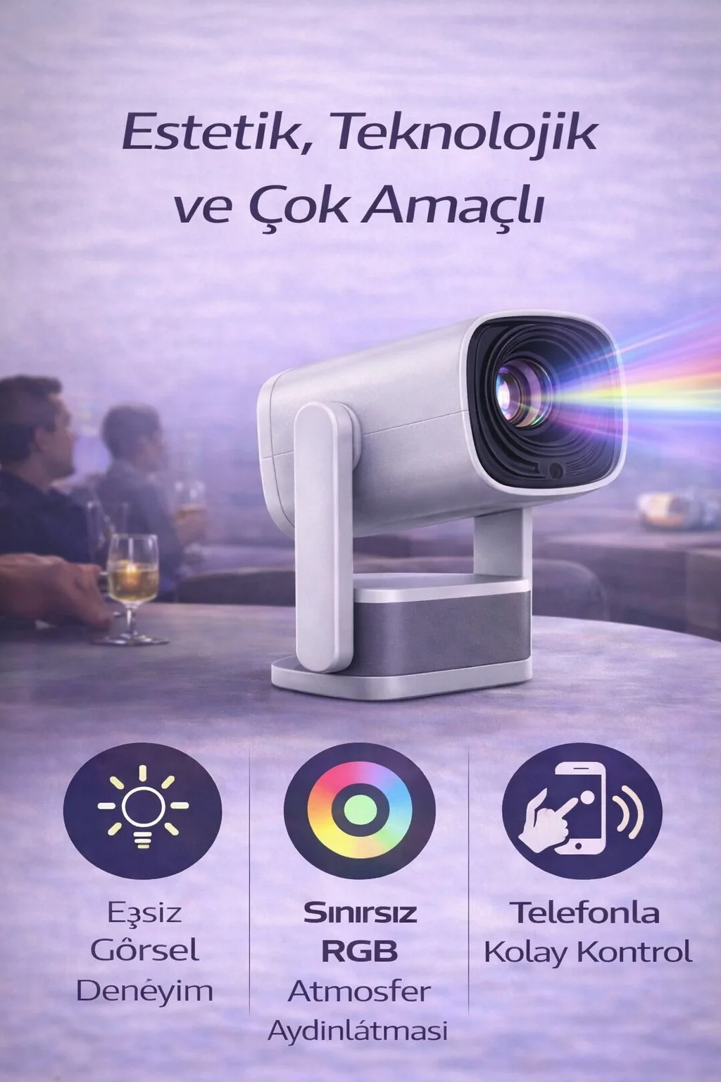 Mini Projeksiyon Cihazı – 4K Destekli, Kablosuz – ürün görseli 5