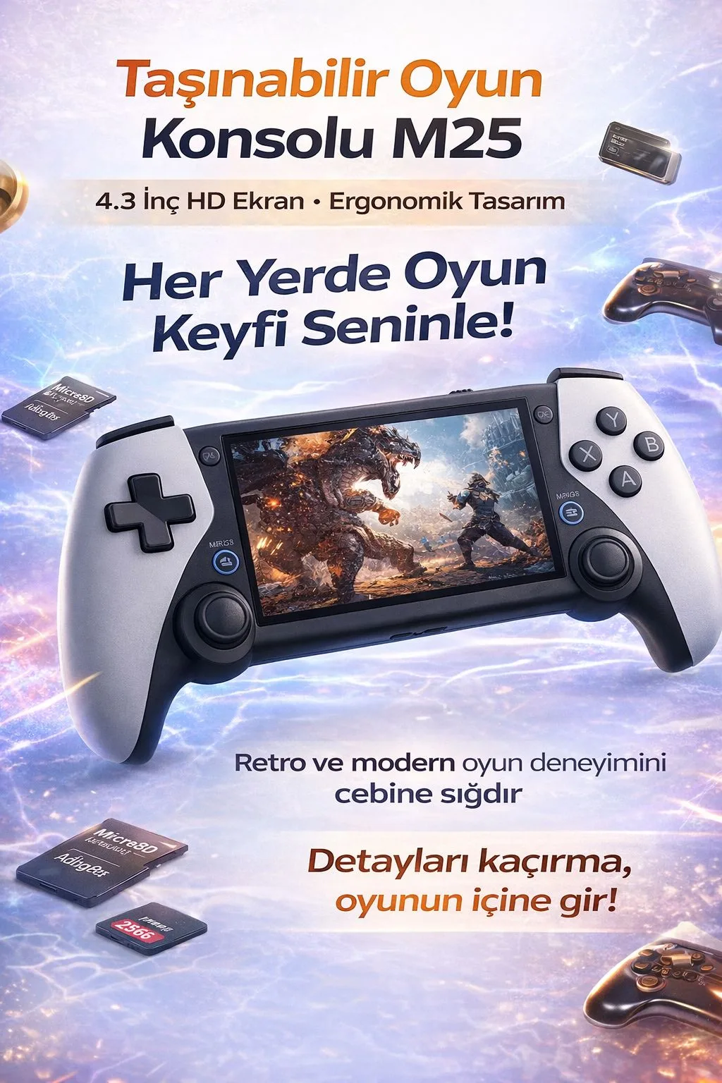 M25 Taşınabilir Oyun Konsolu – 4.3 İnç HD Ekran