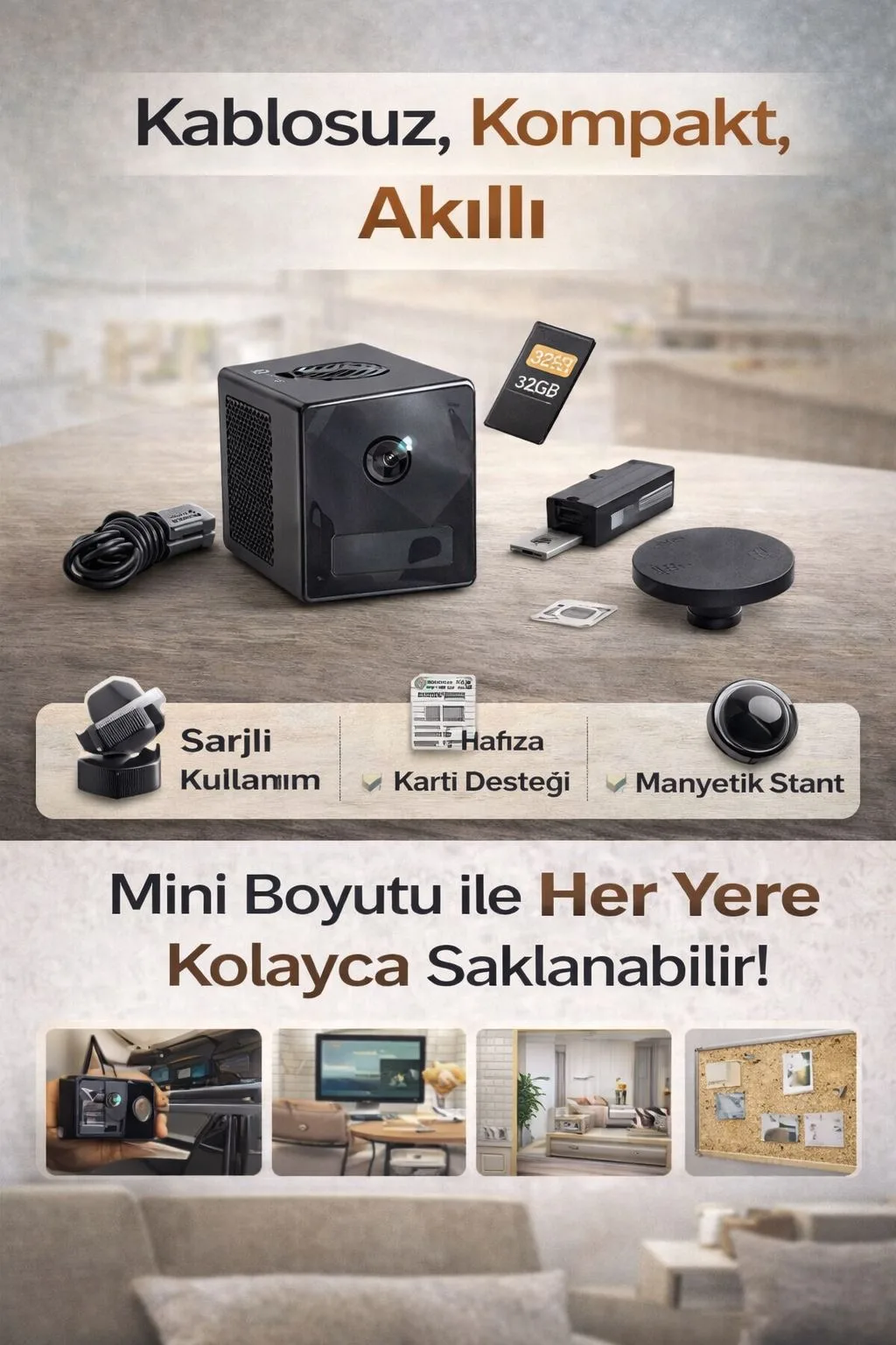 4G SIM Kartlı Mini Güvenlik Kamerası – Gece Görüş – ürün görseli 3