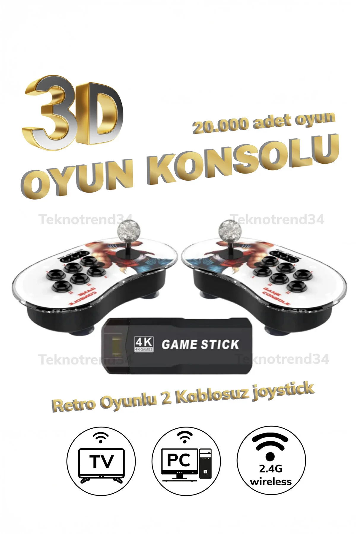 Bakeey Game Stick Retro Oyun Konsolu – 4K, Kablosuz – ürün görseli 5