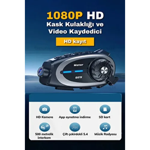 Bakeey Motosiklet Kask İnterkomu – 1080P, WiFi