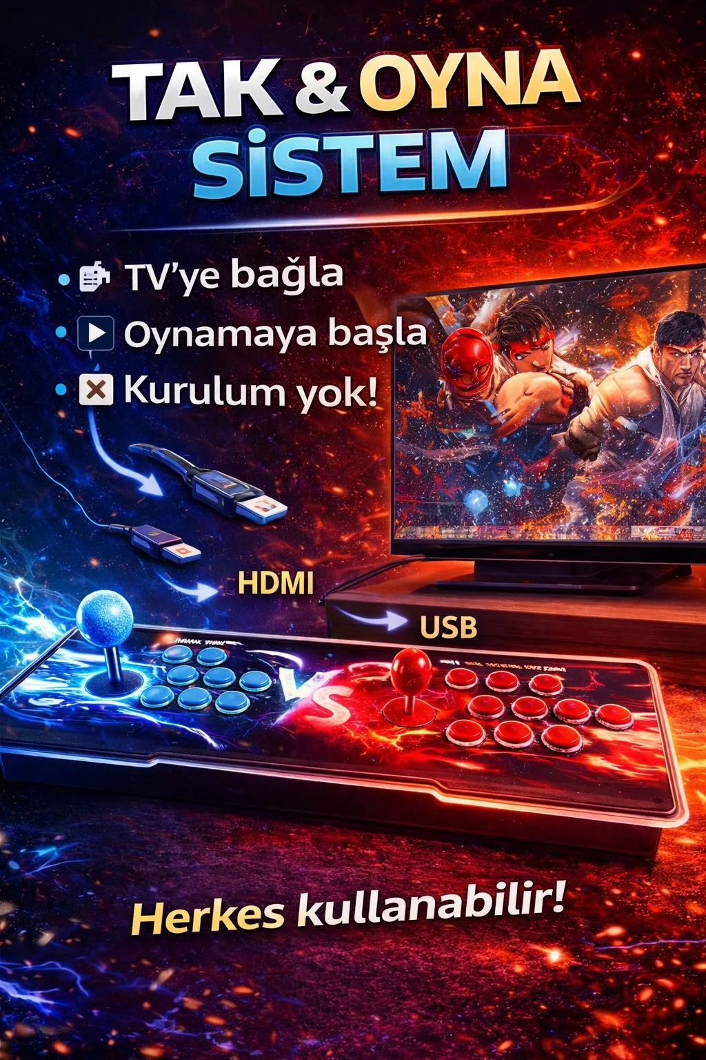 20.000 Oyunlu Retro Atari Konsolu – HDMI, Çift Kollu – ürün görseli 5
