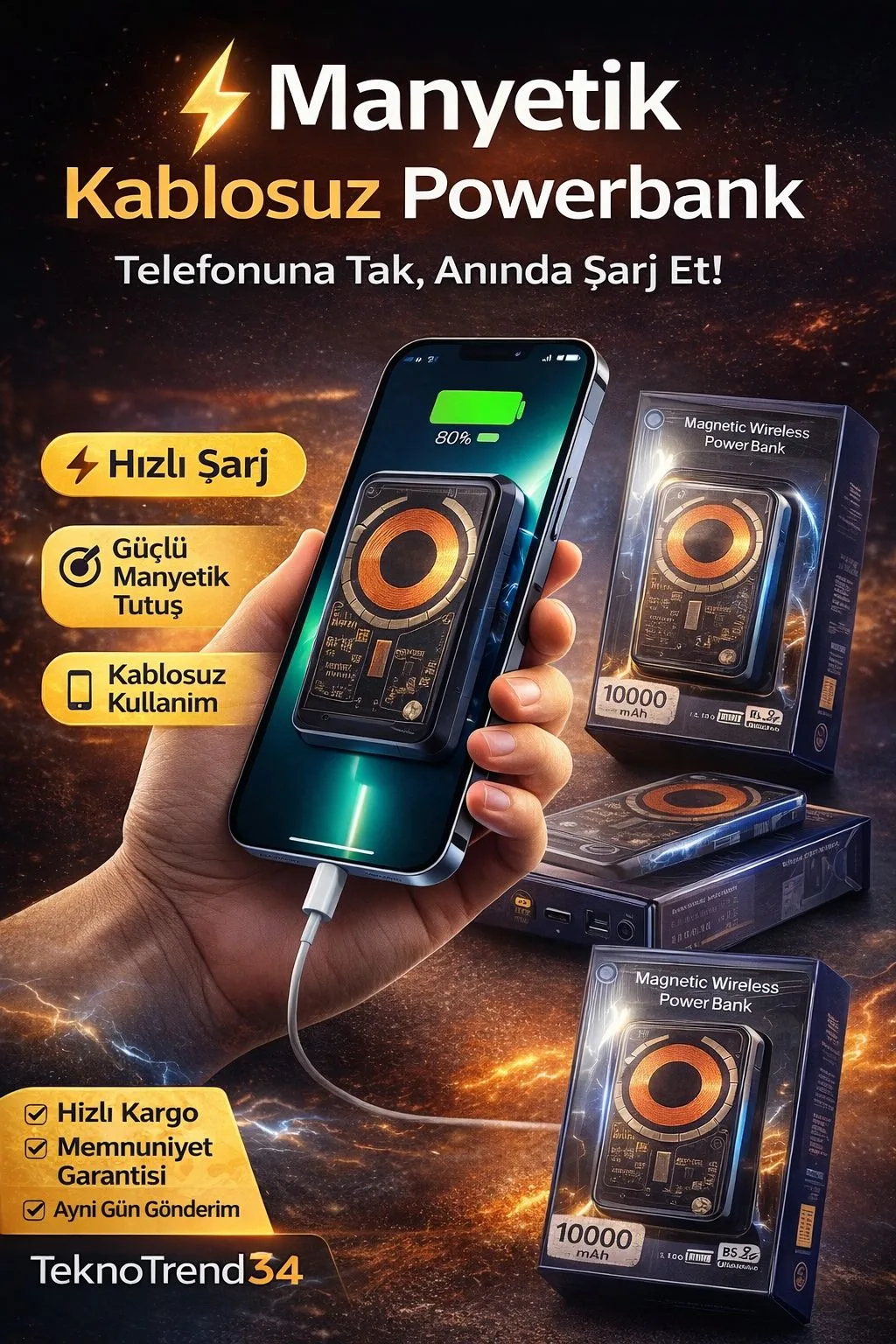 Kablosuz Hızlı Şarj Standı – Akıllı Koruma