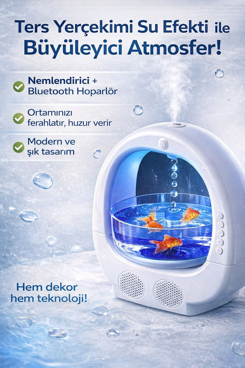 Antigravity Hava Nemlendirici – Hoparlör ve LED Gece Lambası – ürün görseli 5